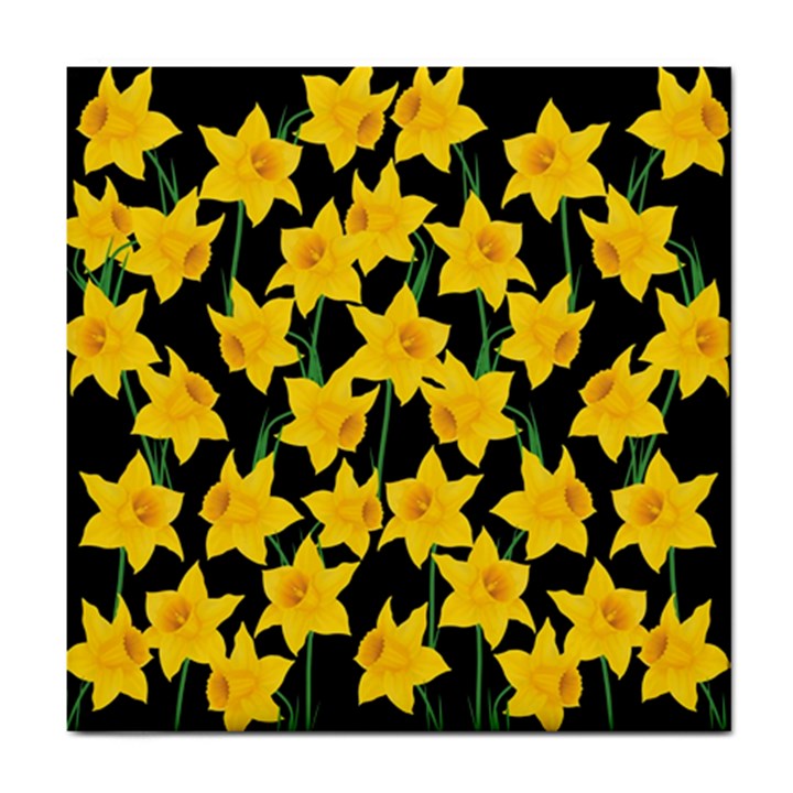 Yellow Daffodils Pattern Tile Coasters