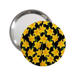 Yellow Daffodils Pattern 2 25  Handbag Mirrors by Valentinaart