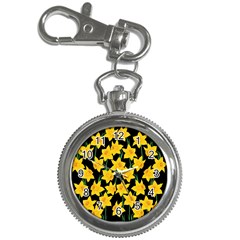 Yellow Daffodils Pattern Key Chain Watches by Valentinaart