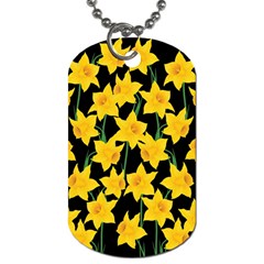 Yellow Daffodils Pattern Dog Tag (one Side) by Valentinaart