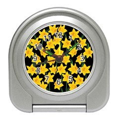 Yellow Daffodils Pattern Travel Alarm Clock by Valentinaart