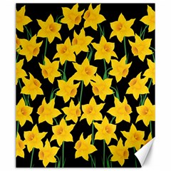 Yellow Daffodils Pattern Canvas 20  X 24  by Valentinaart