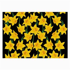 Yellow Daffodils Pattern Large Glasses Cloth by Valentinaart