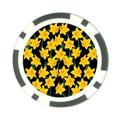 Yellow Daffodils Pattern Poker Chip Card Guard by Valentinaart