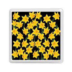 Yellow Daffodils Pattern Memory Card Reader (square) by Valentinaart