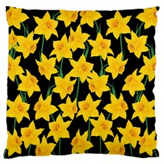 Yellow Daffodils Pattern Large Cushion Case (two Sides) by Valentinaart