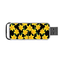 Yellow Daffodils Pattern Portable Usb Flash (two Sides) by Valentinaart