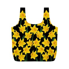 Yellow Daffodils Pattern Full Print Recycle Bag (m) by Valentinaart