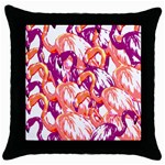 Flamingos Throw Pillow Case (Black) Front