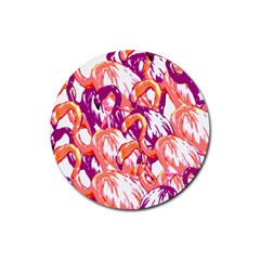 Flamingos Rubber Coaster (round)  by StarvingArtisan