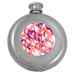 Flamingos Round Hip Flask (5 Oz) by StarvingArtisan