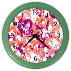 Flamingos Color Wall Clock by StarvingArtisan