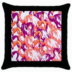 Flamingos Throw Pillow Case (black) by StarvingArtisan