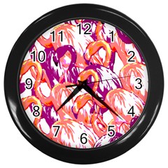 Flamingos Wall Clock (black) by StarvingArtisan