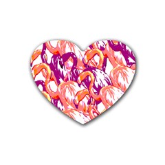 Flamingos Heart Coaster (4 Pack)  by StarvingArtisan