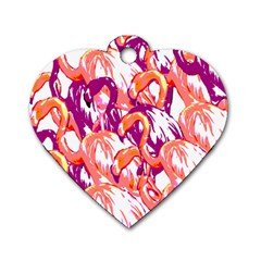 Flamingos Dog Tag Heart (two Sides) by StarvingArtisan