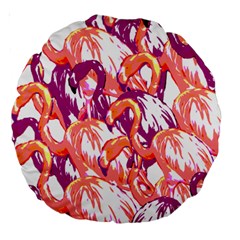 Flamingos Large 18  Premium Round Cushions by StarvingArtisan