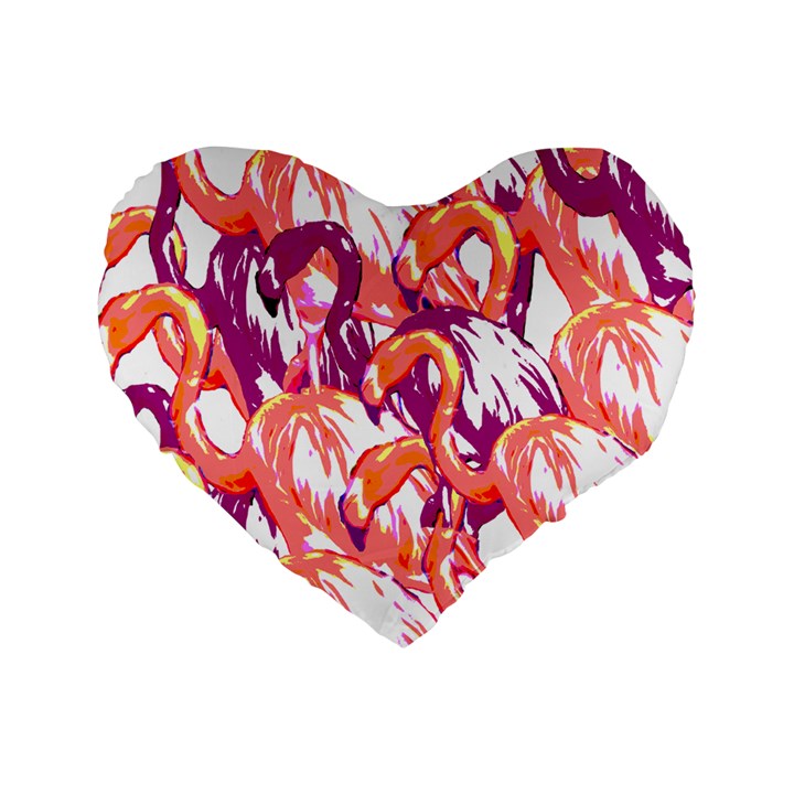 Flamingos Standard 16  Premium Heart Shape Cushions