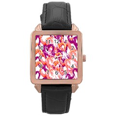 Flamingos Rose Gold Leather Watch  by StarvingArtisan