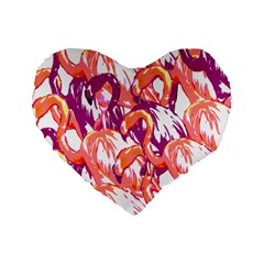 Flamingos Standard 16  Premium Heart Shape Cushions by StarvingArtisan