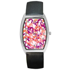 Flamingos Barrel Style Metal Watch by StarvingArtisan