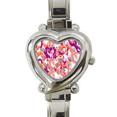 Flamingos Heart Italian Charm Watch by StarvingArtisan