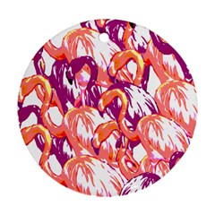 Flamingos Round Ornament (two Sides) by StarvingArtisan