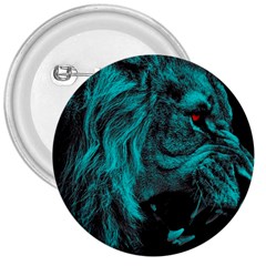 Angry Male Lion Predator Carnivore 3  Buttons by Sudhe