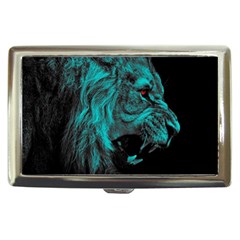 Angry Male Lion Predator Carnivore Cigarette Money Case by Sudhe