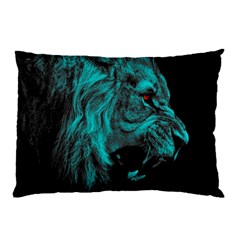 Angry Male Lion Predator Carnivore Pillow Case by Sudhe