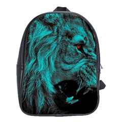 Angry Male Lion Predator Carnivore School Bag (large) by Sudhe