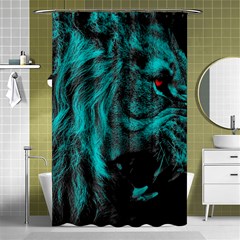 Angry Male Lion Predator Carnivore Shower Curtain 48  X 72  (small)  by Sudhe