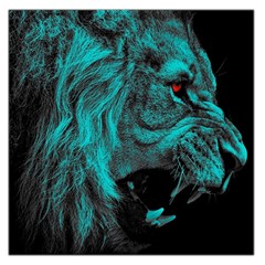 Angry Male Lion Predator Carnivore Large Satin Scarf (square) by Sudhe