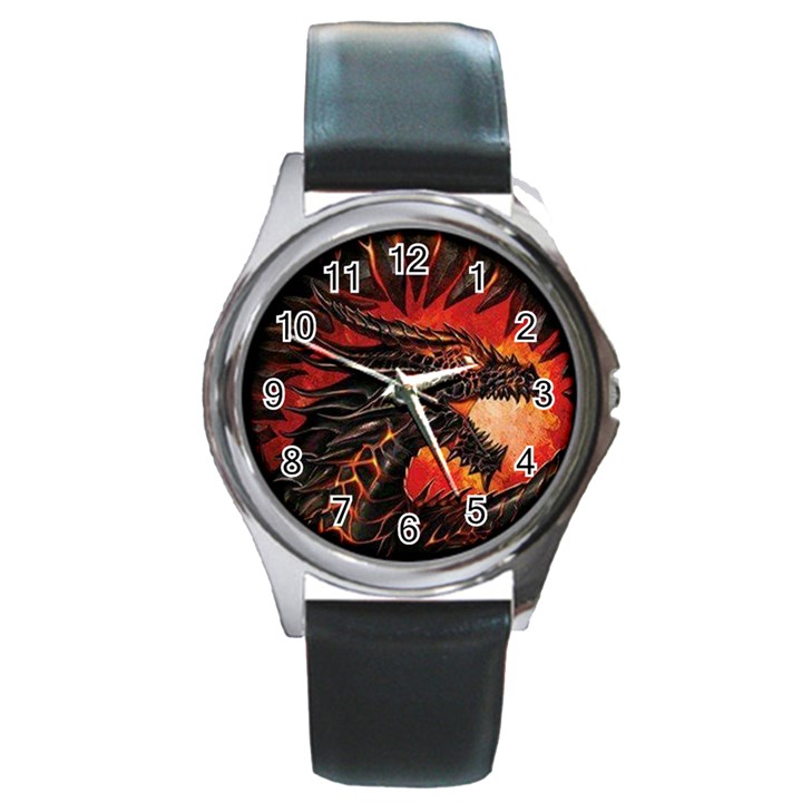 Dragon Round Metal Watch