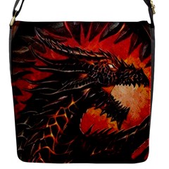 Dragon Flap Closure Messenger Bag (s) by Sudhe