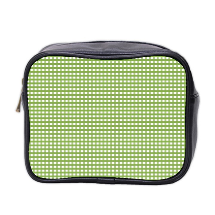 Green Gingham Mini Toiletries Bag (Two Sides)