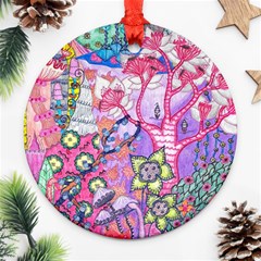 Trippy Forest Full Version Ornament (round) by okhismakingart