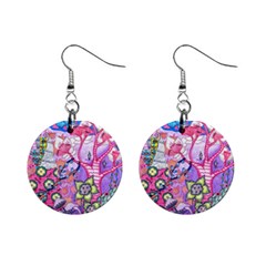 Trippy Forest Full Version Mini Button Earrings by okhismakingart