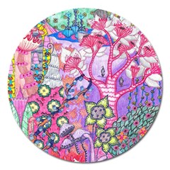 Trippy Forest Full Version Magnet 5  (round) by okhismakingart