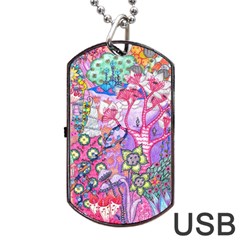 Trippy Forest Full Version Dog Tag Usb Flash (one Side) by okhismakingart