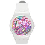 Trippy Forest Full Version Round Plastic Sport Watch (M) Front