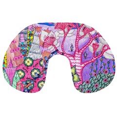 Trippy Forest Full Version Travel Neck Pillows by okhismakingart