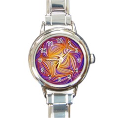 Electric Field Art Lii Round Italian Charm Watch by okhismakingart