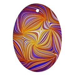 Electric Field Art Lii Oval Ornament (two Sides) by okhismakingart