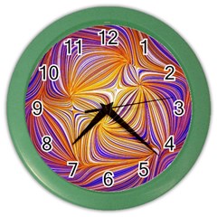 Electric Field Art Lii Color Wall Clock by okhismakingart