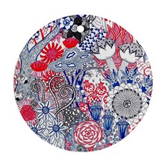 Floral Jungle  Round Ornament (two Sides) by okhismakingart