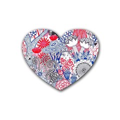 Floral Jungle  Heart Coaster (4 Pack)  by okhismakingart