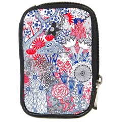 Floral Jungle  Compact Camera Leather Case by okhismakingart