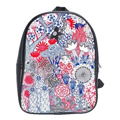 Floral Jungle  School Bag (large) by okhismakingart