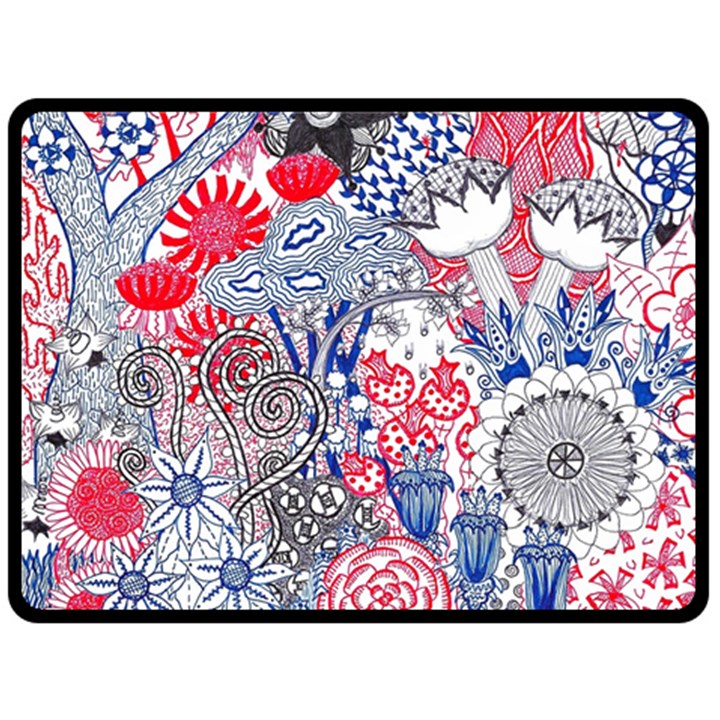 Floral Jungle  Fleece Blanket (Large) 